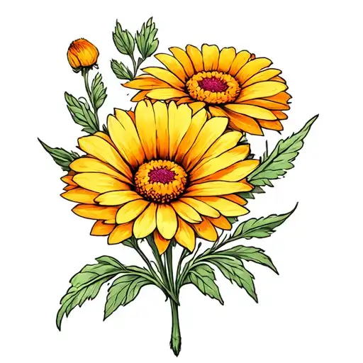 calendulas tattoo design idea