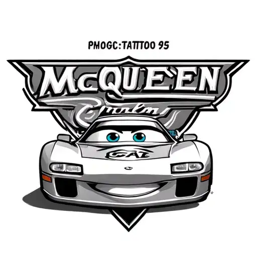 mcqueen cars and 95 logo tattoo design idea