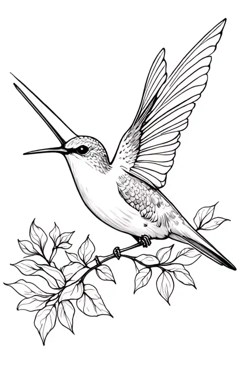 humming-bird tattoo design idea