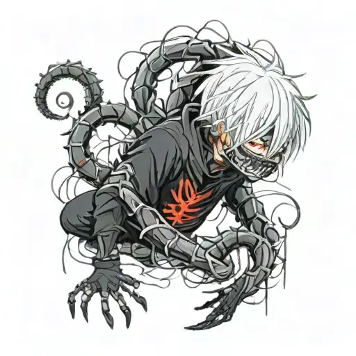 Kaneki Ken Kaneki Centipede Kagune tattoo design idea