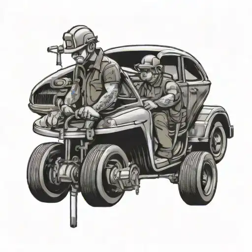 mechanic and auto electrician tattoo design idea