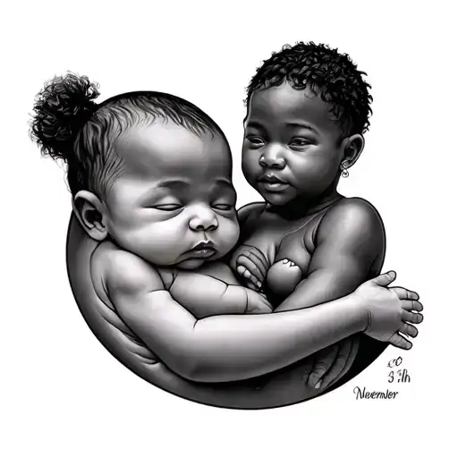 tatto of a newly born child born from a western mother to and African dad on the November 3rd tattoo design idea