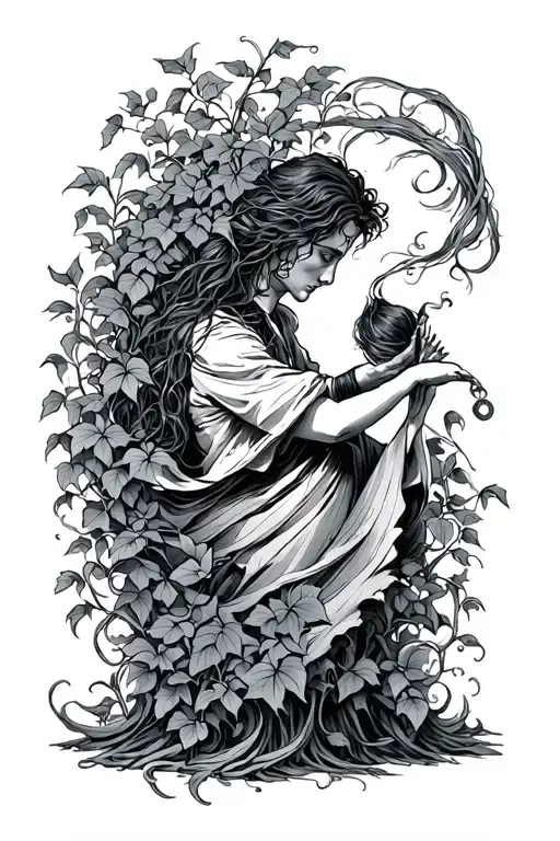 unbreakable vow magic twirling ivy Harry tattoo design idea