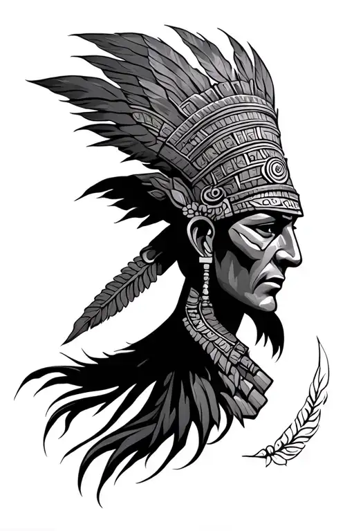 Itzamna mayan god tattoo design idea