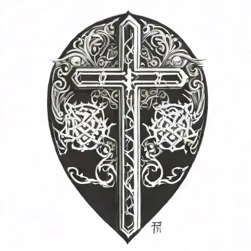christian cross tattoo design idea