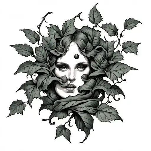 poison ivy vine wrapped tattoo design idea