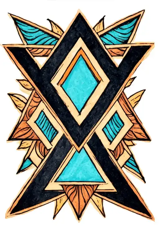 triangles symbolizing family of 3 tattoo design idea