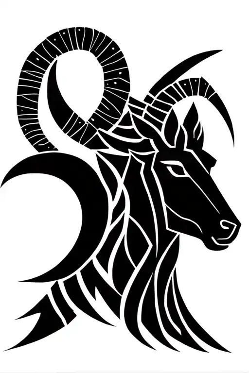 aries and capricorn symbol tattoo design idea