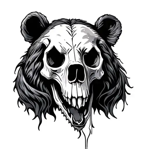 bear skull tattoo design idea