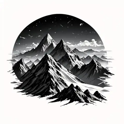 velaris mountains tattoo design idea