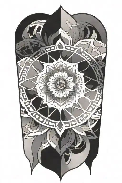 blackout mandala tattoo design idea