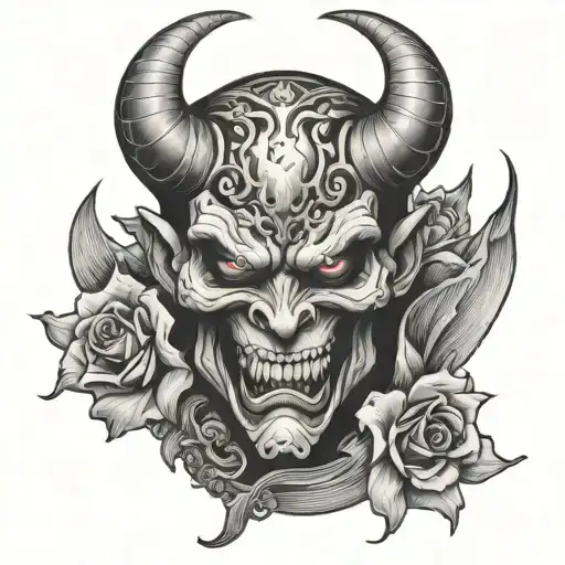 pride deathly sin devil tattoo design idea