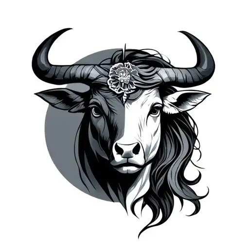 Combined Taurus And Aquarius tattoo design idea