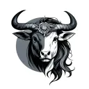 Combined Taurus And Aquarius tattoo design idea