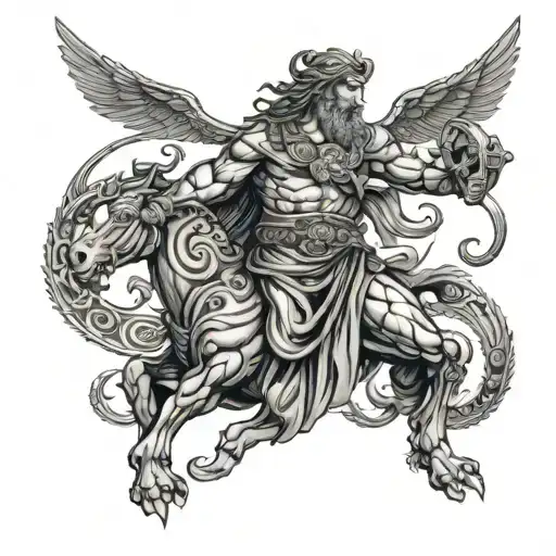 greek mythology and tribal tatto design with shading meaning fighter surrounded tattoo design idea