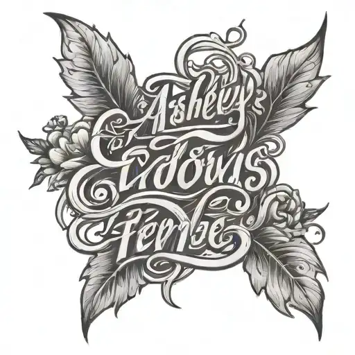 Ashley and below it is the verse exodus 2019 in a cursive font tattoo design idea