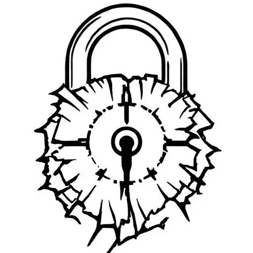 padlock shatered gotic tatoo tattoo design idea