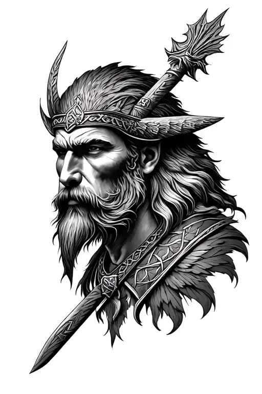 Odin is the god of Scandinavia tattoo design idea