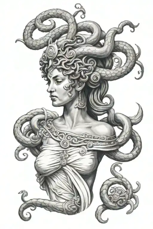 greek mythology medusa goddess tattoo design idea