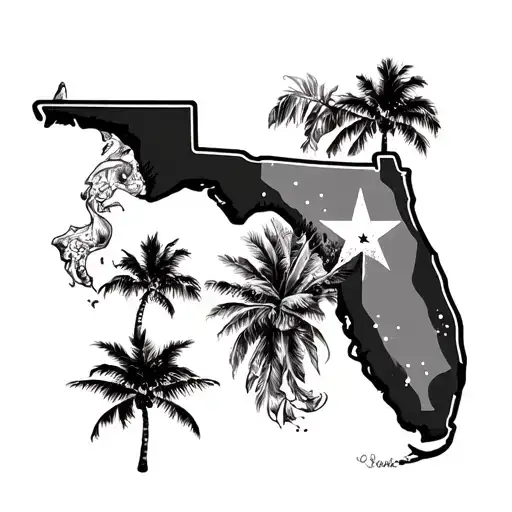 Florida and texas come and take tattoo design idea