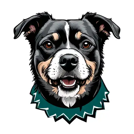 Dog wearing a Philadelphia Eagles tattoo design idea