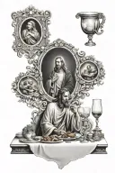 last supper table tattoo design idea