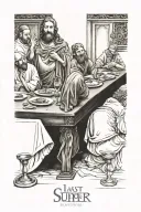 last supper table tattoo design idea