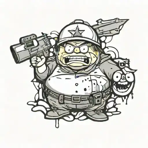 zombie Eric cartman tattoo design idea