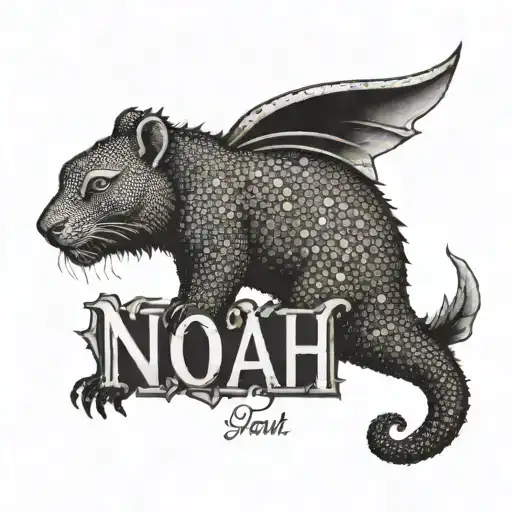 first name noah tattoo design idea