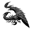 Scorpio Eagle Phoenix tattoo design idea