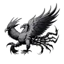 Scorpio Eagle Phoenix tattoo design idea