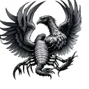 scorpion phoenix wings spread tattoo design idea
