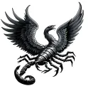 scorpion phoenix wings spread tattoo design idea
