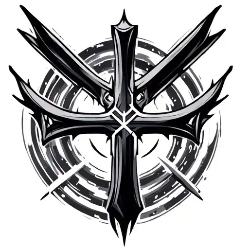 Cyber Cross tattoo design idea