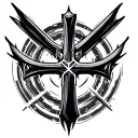 Cyber Cross tattoo design idea