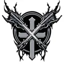 Cyber Cross tattoo design idea