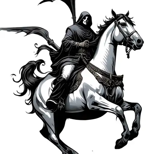 Grim Reaper On Horse tattoo design idea