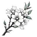 dogwood flowers and branches tattoo design idea