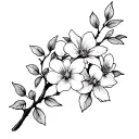 dogwood flowers and branches tattoo design idea