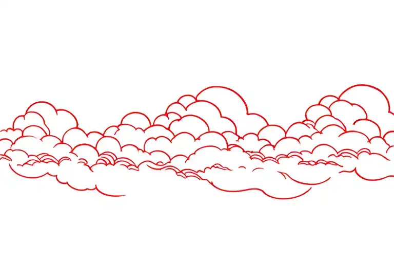 red clouds pattern of akatsuki clouds tattoo design idea