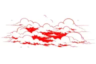 red clouds pattern of akatsuki clouds tattoo design idea