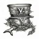 A West Virginia state outline tattoo with barbed wire accents and a nurse's hat silhouette tattoo design idea