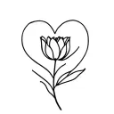 heart and tulip tattoo design idea