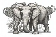 thomas edison electrocuting an elephant adorned with traditional tattoo design idea