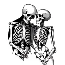 skeleton couple tattoo design idea