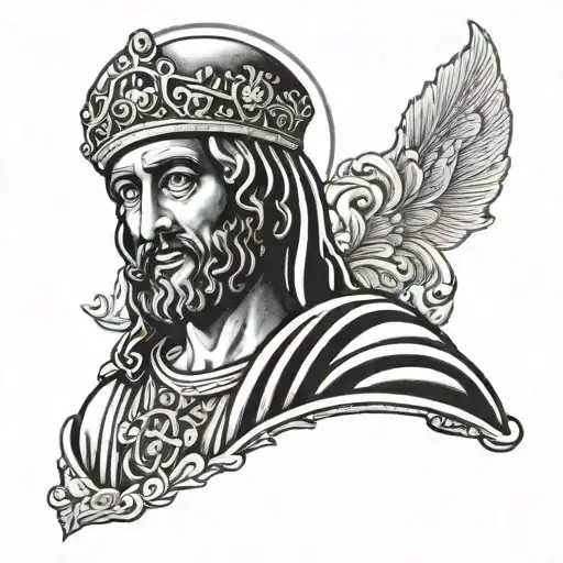 San Judas Tadeo with finger print tattoo design idea