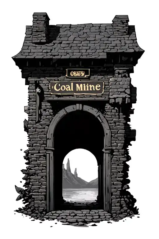 coal mine entrance tattoo design idea