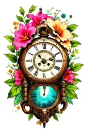 fleur ibiscus noelie steampunk clock tattoo design idea