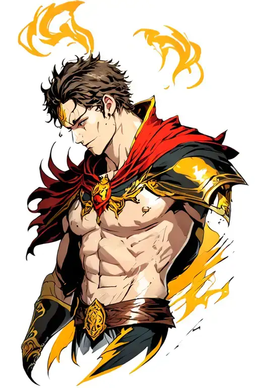 Escanor from seven deadly sins manga style tattoo design idea