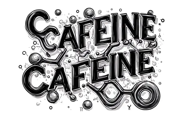 "CAFFEINE" Caffeine Chemical Structure tattoo design idea